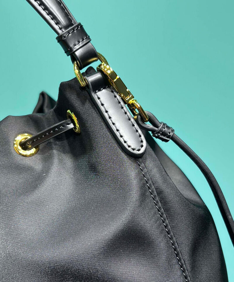Prada Re-Nylon And Brushed Leather Bag 1BH038 Black